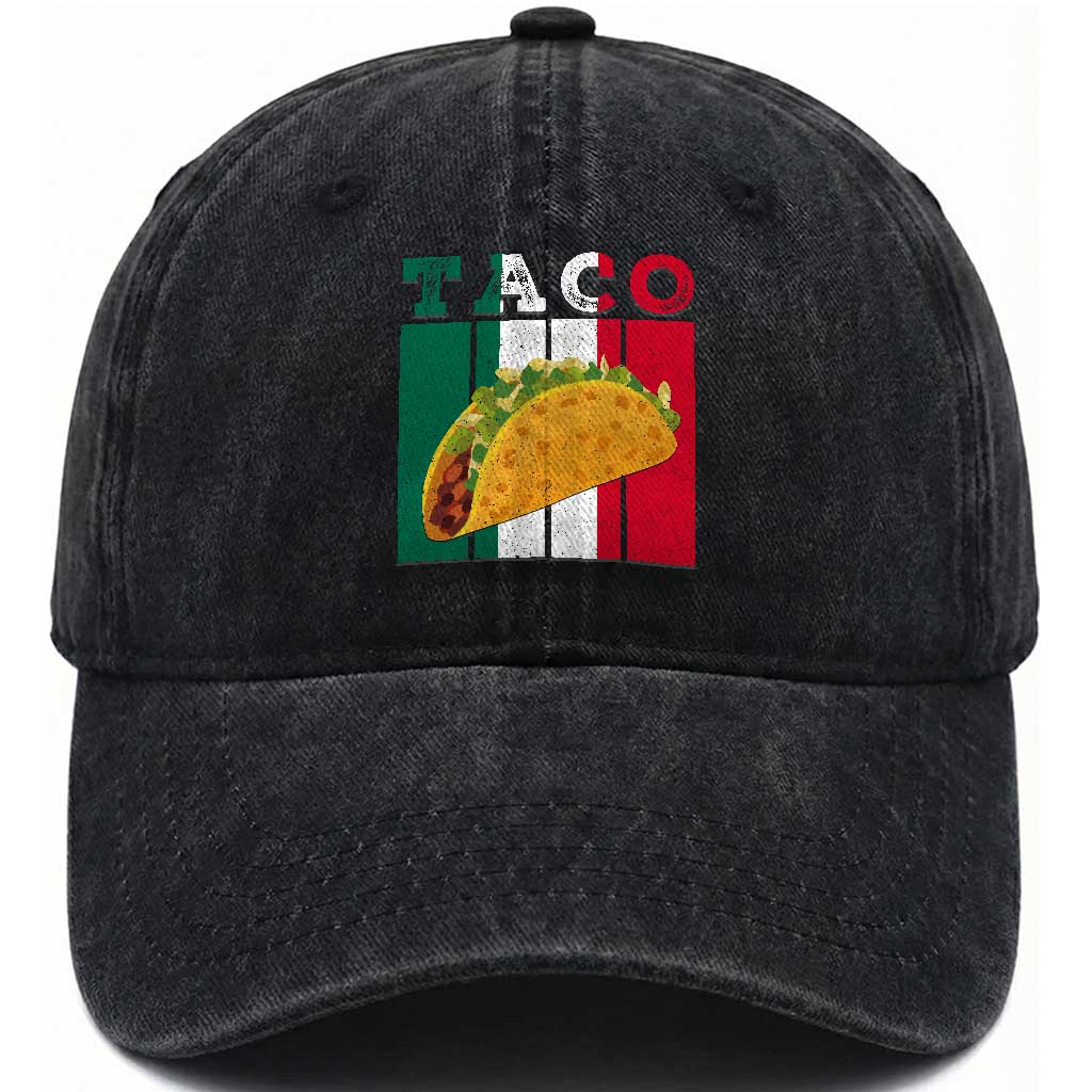Tacos Lover Mexican Food Washed Cotton Baseball Cap Funny Quote Gift TS12 Washed Cap Universal Fit Black Print Your Wear