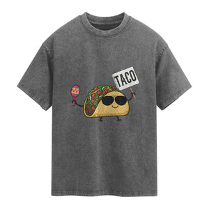Tacos Lovers Washed Cotton T-Shirt Mexican Food Lover Gift