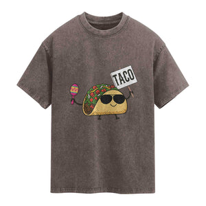 Tacos Lovers Washed Cotton T-Shirt Mexican Food Lover Gift