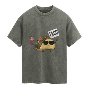 Tacos Lovers Washed Cotton T-Shirt Mexican Food Lover Gift