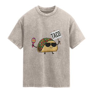 Tacos Lovers Washed Cotton T-Shirt Mexican Food Lover Gift