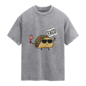 Tacos Lovers Washed Cotton T-Shirt Mexican Food Lover Gift