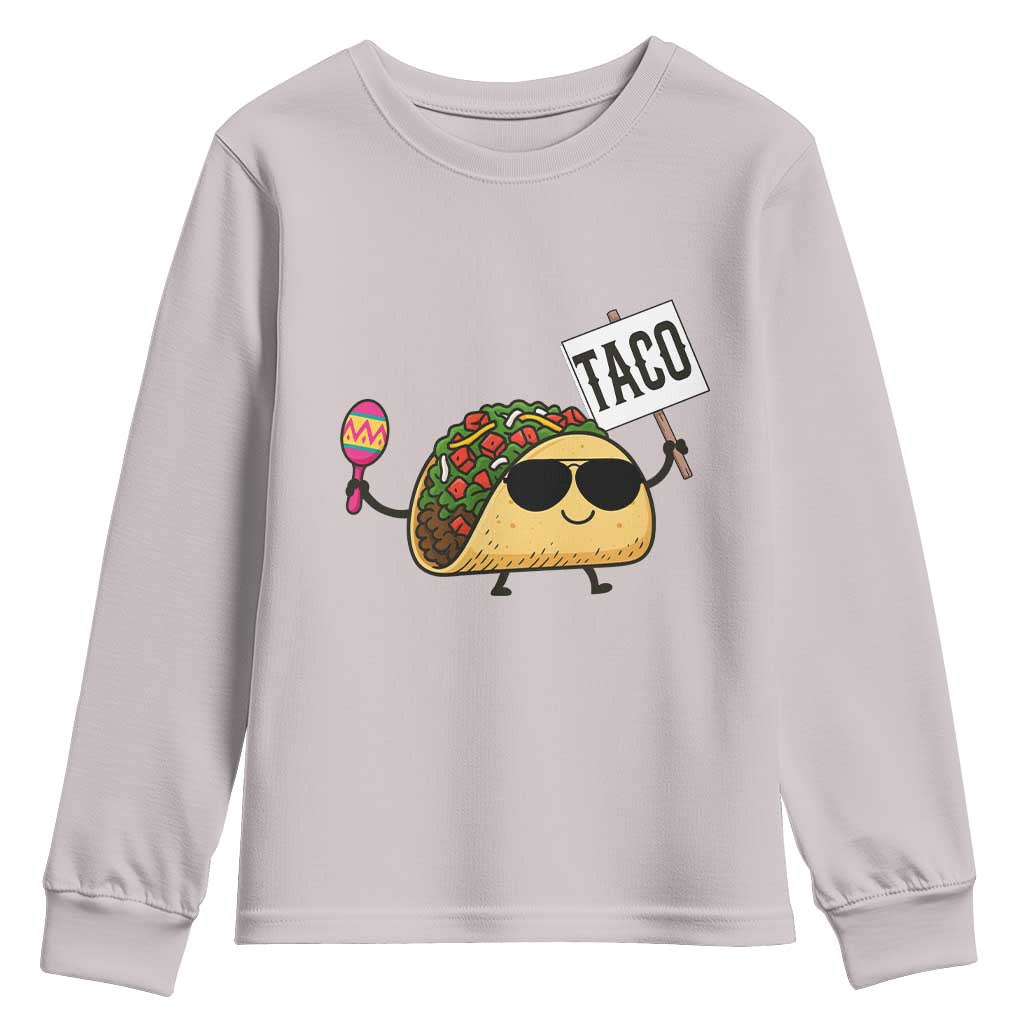 Tacos Lovers Youth Sweatshirt Mexican Food Lover Gift TS12 Ice Gray Print Your Wear