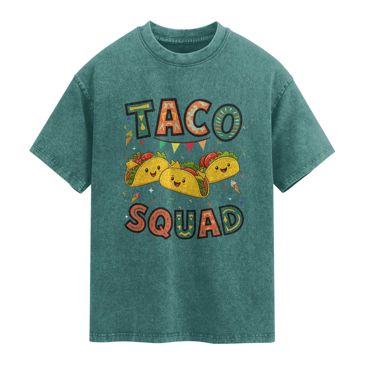 Taco Squad Washed Cotton T-Shirt Funny Mexican Food Lovers Gift
