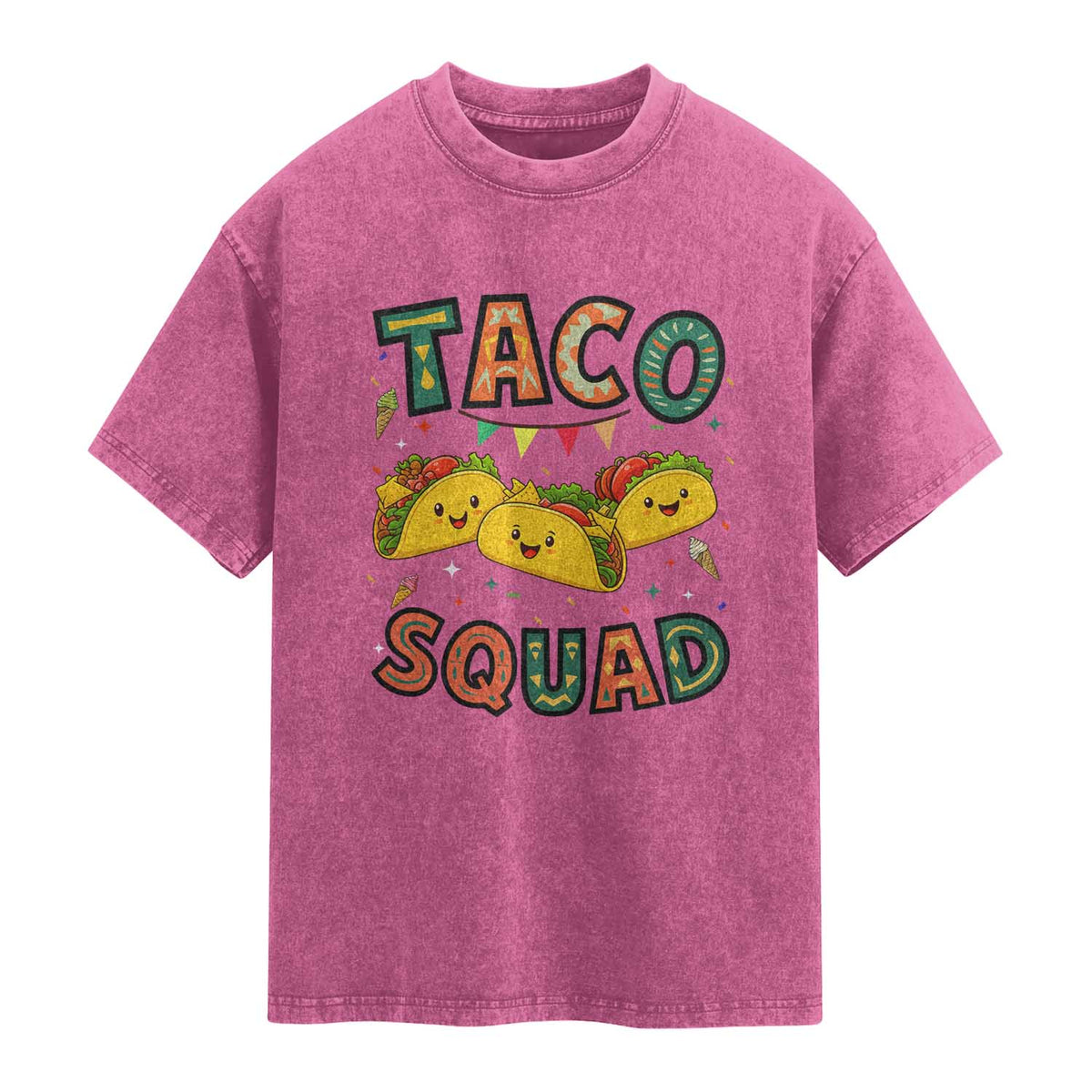 Taco Squad Washed Cotton T-Shirt Funny Mexican Food Lovers Gift