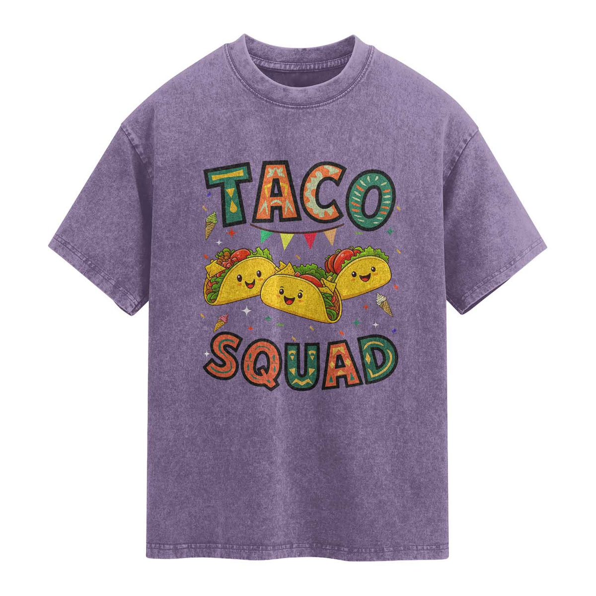 Taco Squad Washed Cotton T-Shirt Funny Mexican Food Lovers Gift