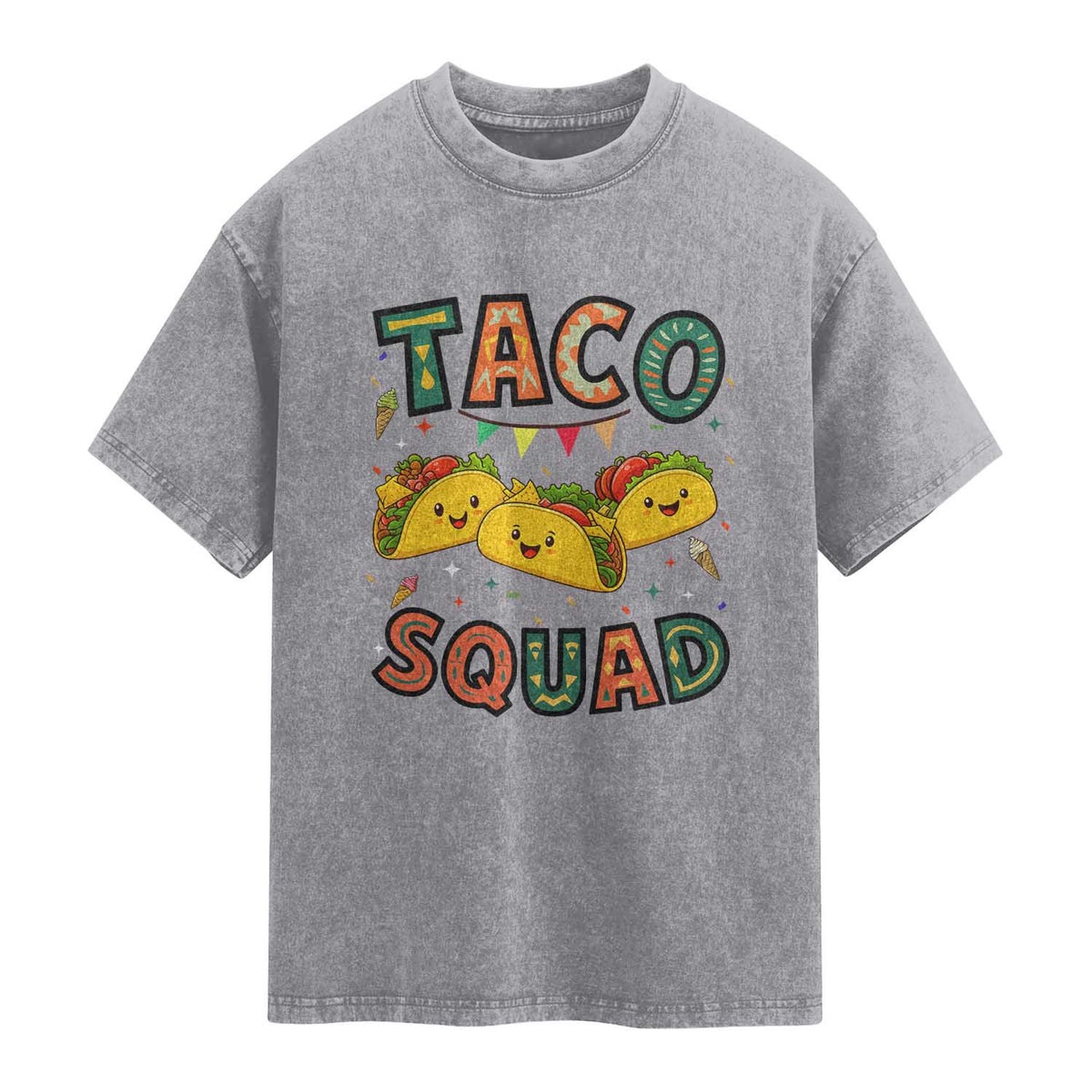 Taco Squad Washed Cotton T-Shirt Funny Mexican Food Lovers Gift