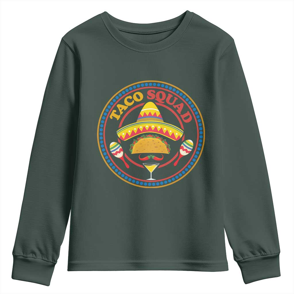 Taco Squad Youth Sweatshirt Mexican Food Lovers Gift TS12 Dark Forest Green Print Your Wear