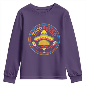 Taco Squad Youth Sweatshirt Mexican Food Lovers Gift TS12 Purple Print Your Wear