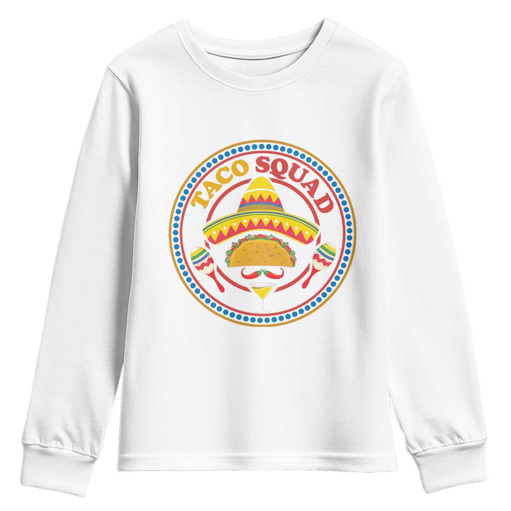 Taco Squad Youth Sweatshirt Mexican Food Lovers Gift TS12 White Print Your Wear