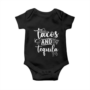 Tacos And Tequila Lover Baby Onesie Funny Humor Gift TS12 Black Print Your Wear