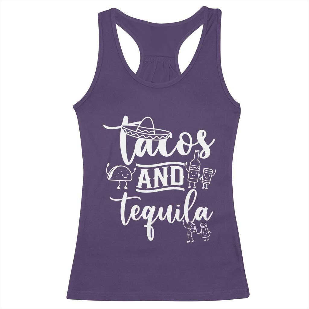 Tacos And Tequila Lover Racerback Tank Top Funny Humor Gift TS12 Purple Print Your Wear