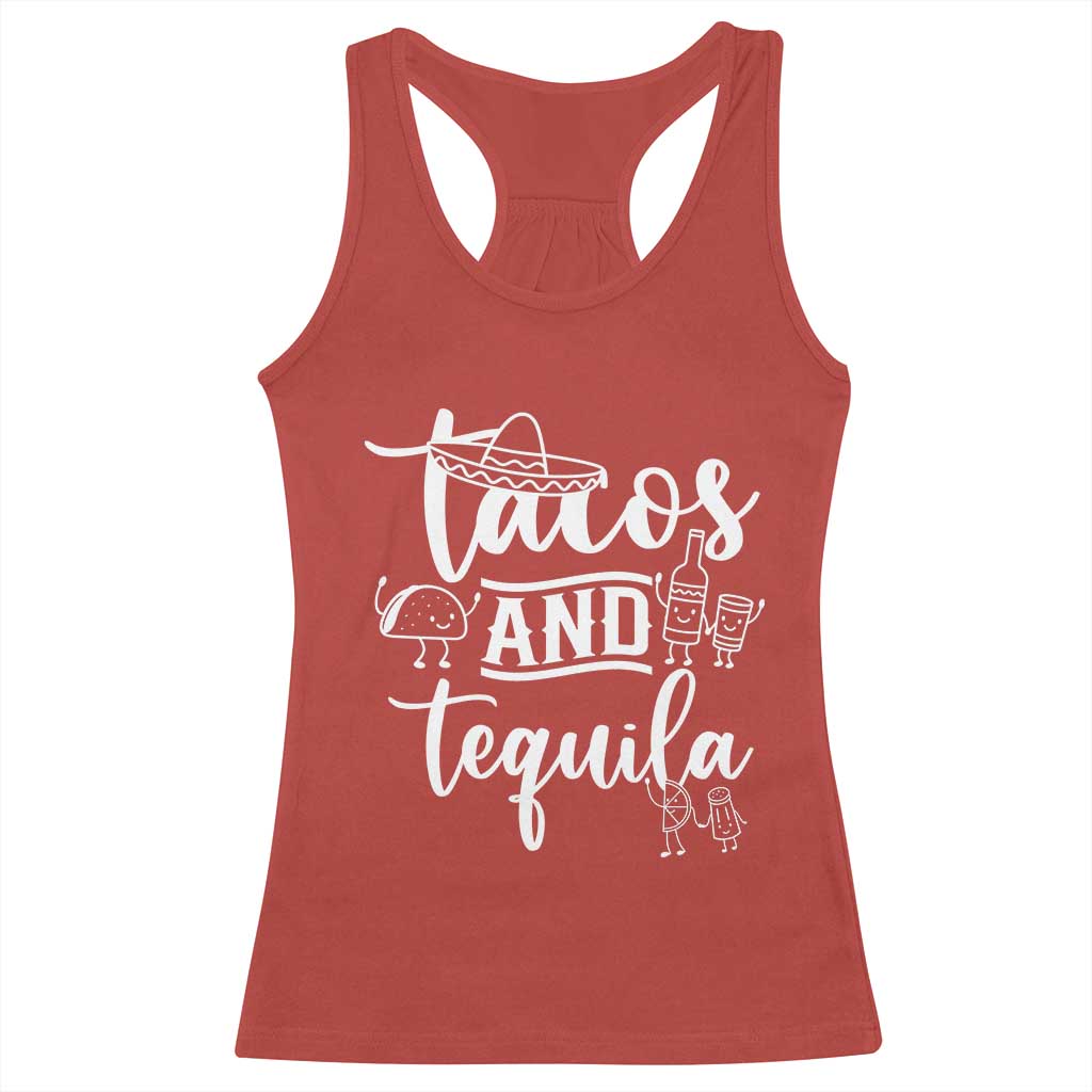 Tacos And Tequila Lover Racerback Tank Top Funny Humor Gift TS12 Red Print Your Wear