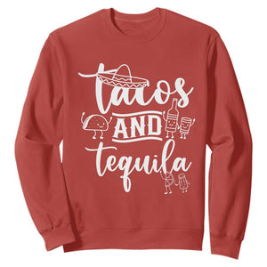 Tacos And Tequila Lover Sweatshirt Funny Humor Gift TS12 Red Print Your Wear