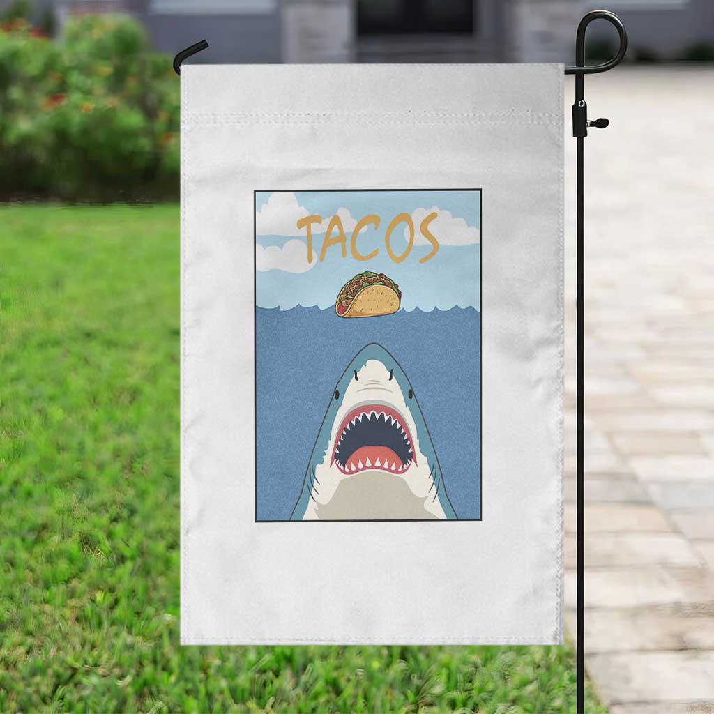 Funny Tacos Lover Garden Flag Shark Attack Humor Gift TS12 Print Your Wear