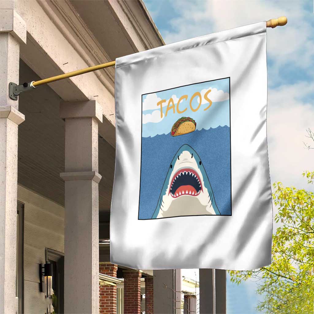 Funny Tacos Lover Garden Flag Shark Attack Humor Gift TS12 Print Your Wear