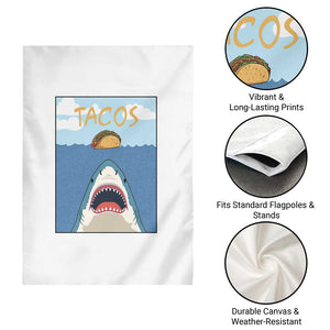Funny Tacos Lover Garden Flag Shark Attack Humor Gift TS12 Print Your Wear