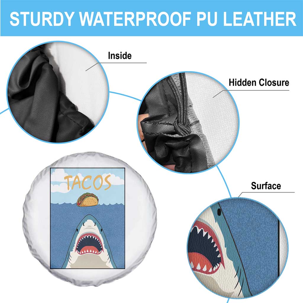 Funny Tacos Lover Spare Tire Cover Shark Attack Humor Gift TS12 Print Your Wear
