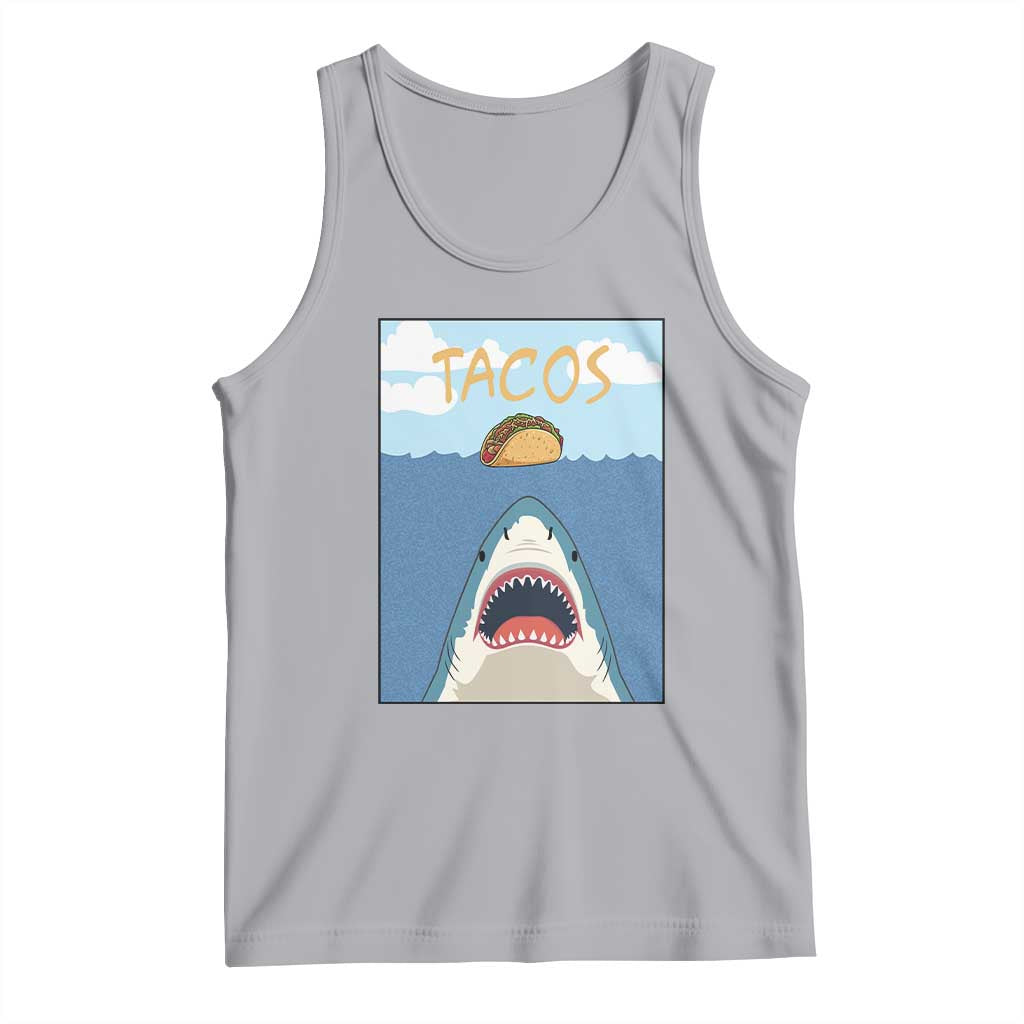 Funny Tacos Lover Tank Top Shark Attack Humor Gift TS12 Athletic Heather Print Your Wear