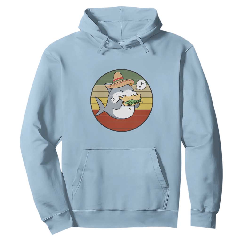 Mexican Food Lover Gift Hoodie Funny Shark Eating Tacos TS12 Light Blue Print Your Wear
