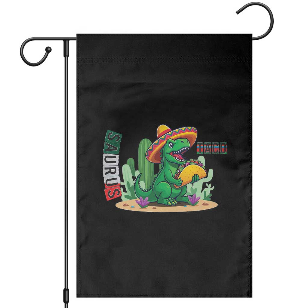Mexican Food Lover Gift Garden Flag Funny Dinosaur Taco Saurus TS12 Black Print Your Wear