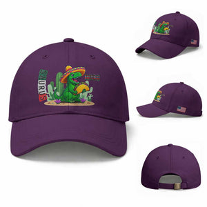 Mexican Food Lover Gift Baseball Cap Funny Dinosaur Taco Saurus TS12 Baseball Cap Universal Fit Purple Print Your Wear