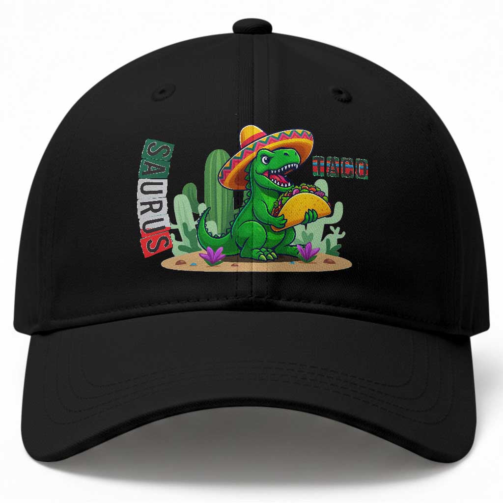 Mexican Food Lover Gift Baseball Cap Funny Dinosaur Taco Saurus TS12 Print Your Wear