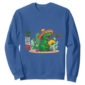 Mexican Food Lover Gift Sweatshirt Funny Dinosaur Taco Saurus TS12 Royal Blue Print Your Wear