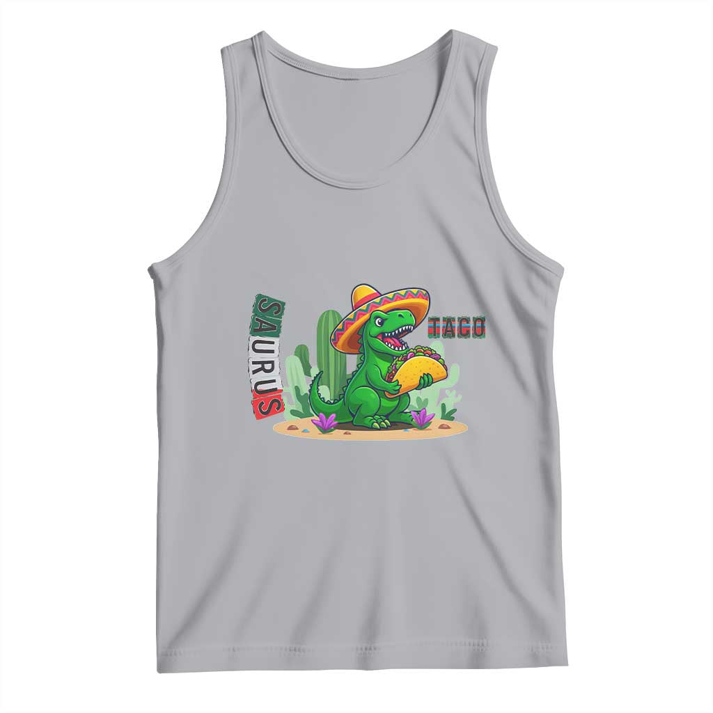 Mexican Food Lover Gift Tank Top Funny Dinosaur Taco Saurus TS12 Athletic Heather Print Your Wear