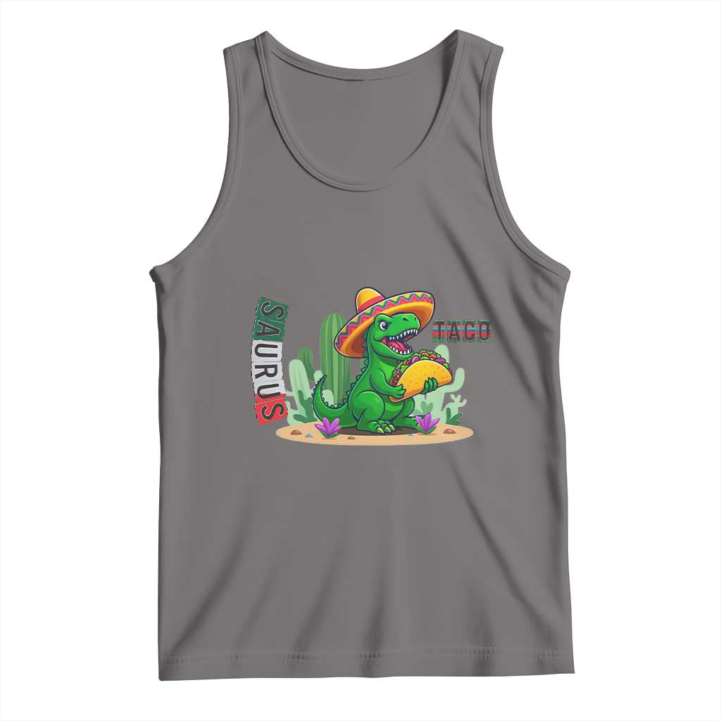 Mexican Food Lover Gift Tank Top Funny Dinosaur Taco Saurus TS12 Deep Heather Print Your Wear