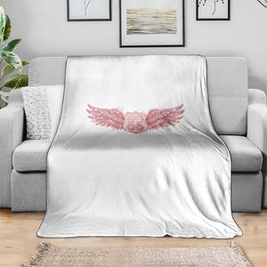 Pink Glitter Effect Route Highway 66 Throw Blanket Road Trip Motorcycle Adventure