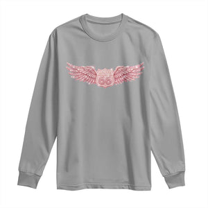 Pink Glitter Effect Route Highway 66 Long Sleeve Shirt Road Trip Motorcycle Adventure