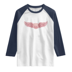 Pink Glitter Effect Route Highway 66 Raglan Shirt Road Trip Motorcycle Adventure