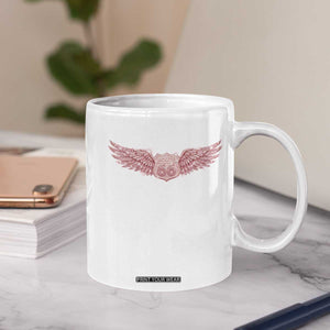 Pink Glitter Effect Route Highway 66 Coffee Mug Road Trip Motorcycle Adventure