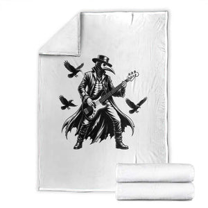 Plague Doctor Electric Bass Rocker Throw Blanket Gothic Musician