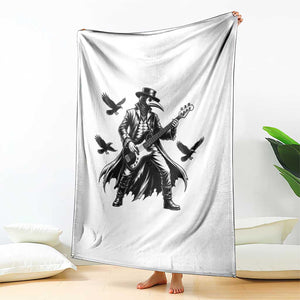 Plague Doctor Electric Bass Rocker Throw Blanket Gothic Musician