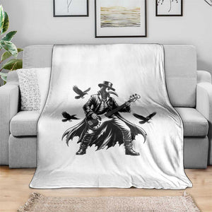 Plague Doctor Electric Bass Rocker Throw Blanket Gothic Musician