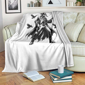 Plague Doctor Electric Bass Rocker Throw Blanket Gothic Musician