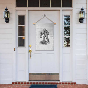 Gothic Plague Doctor Bigfoot Garden Flag Horror Cryptid Spooky Folklore