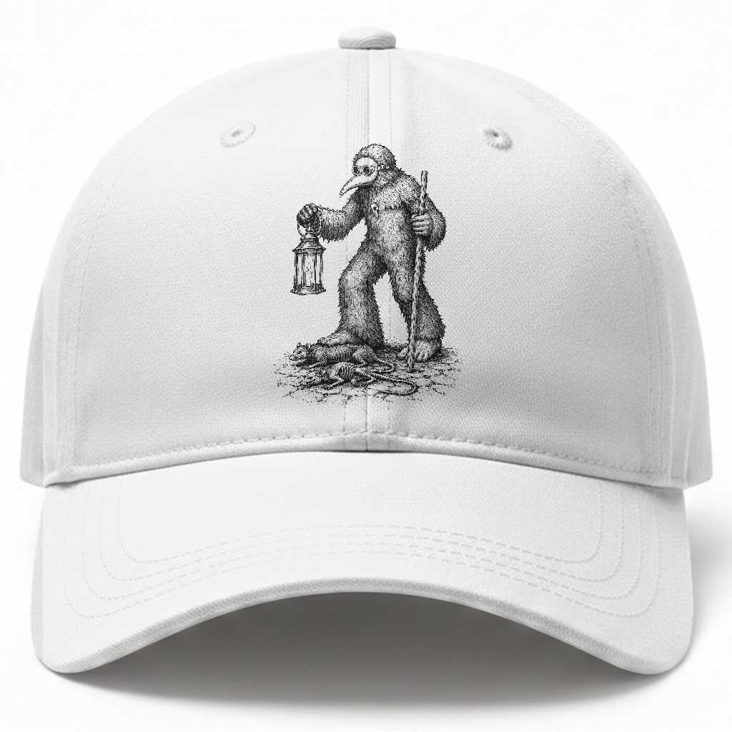 Gothic Plague Doctor Bigfoot Baseball Cap Horror Cryptid Spooky Folklore