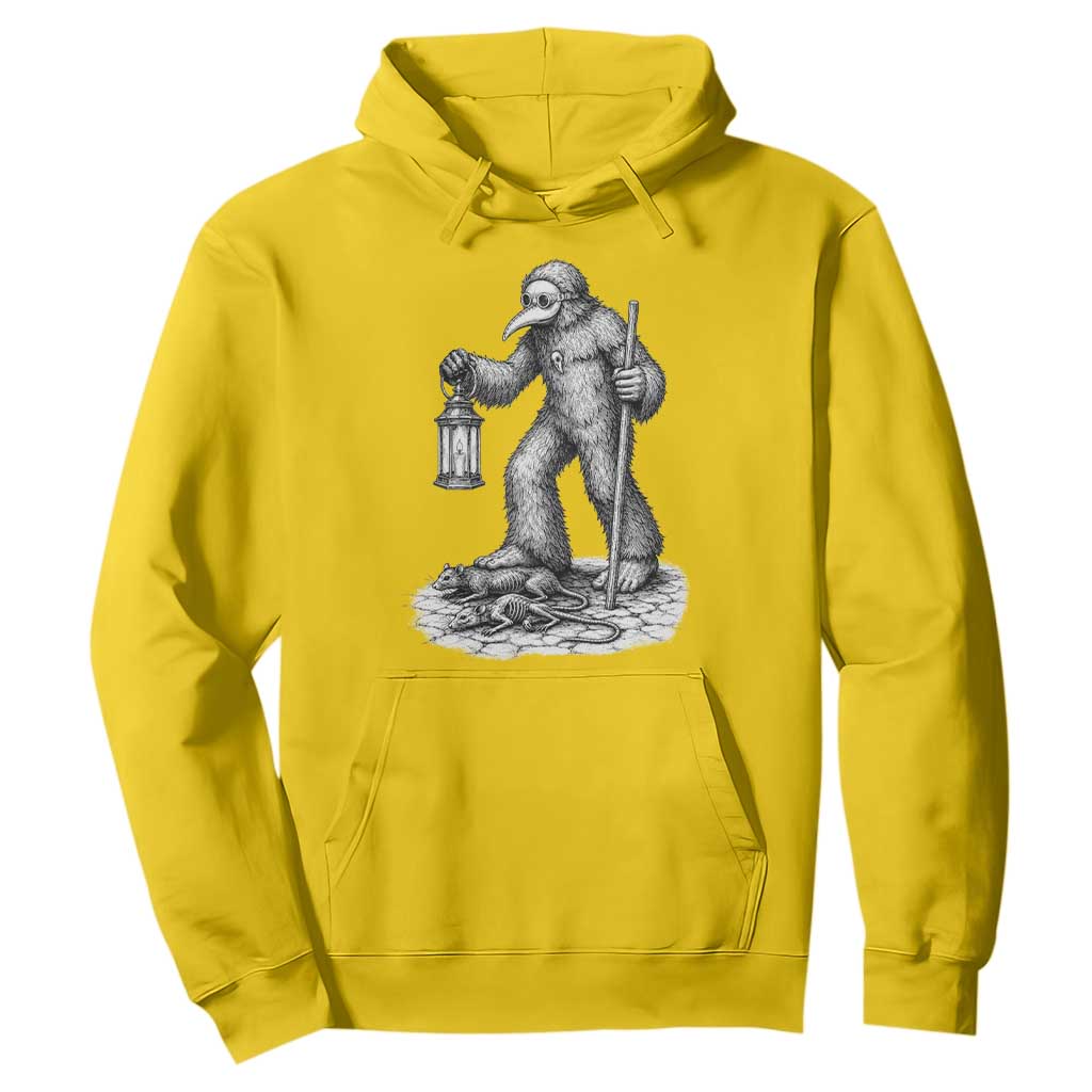 Gothic Plague Doctor Bigfoot Hoodie Horror Cryptid Spooky Folklore