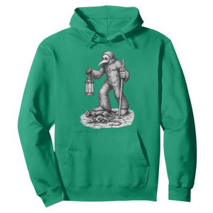 Gothic Plague Doctor Bigfoot Hoodie Horror Cryptid Spooky Folklore