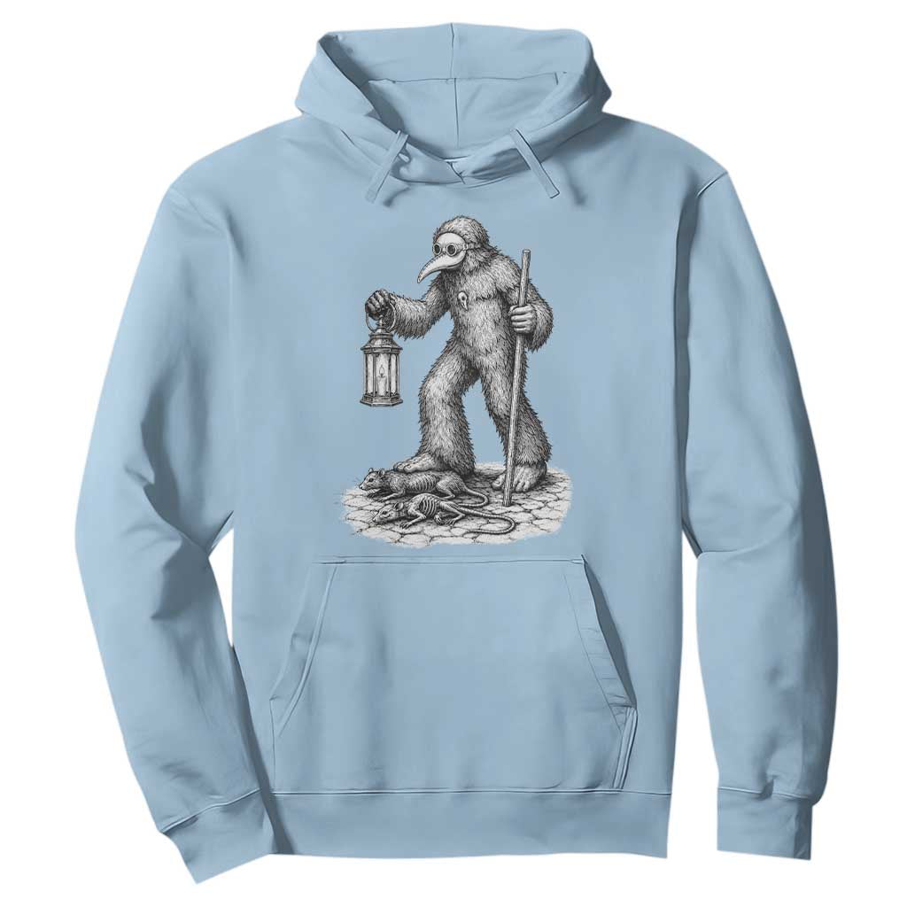 Gothic Plague Doctor Bigfoot Hoodie Horror Cryptid Spooky Folklore