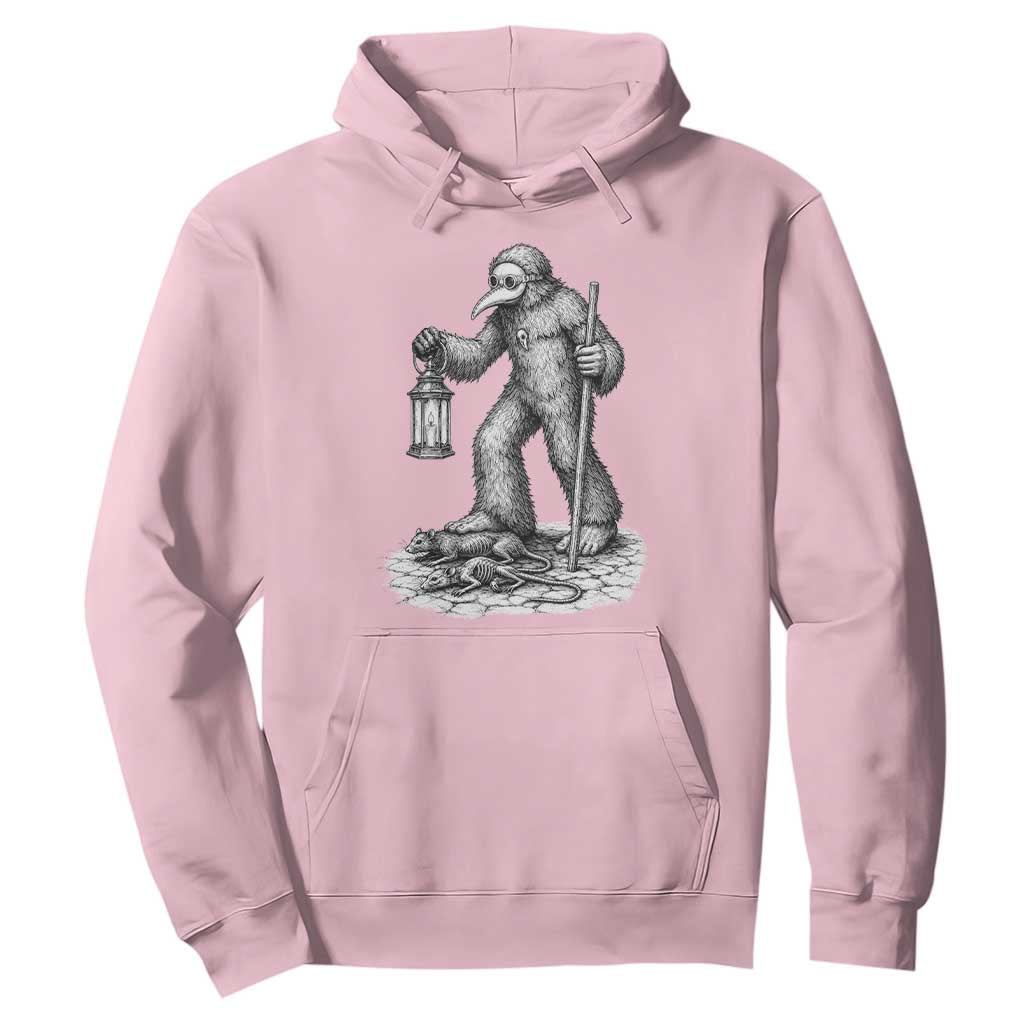 Gothic Plague Doctor Bigfoot Hoodie Horror Cryptid Spooky Folklore