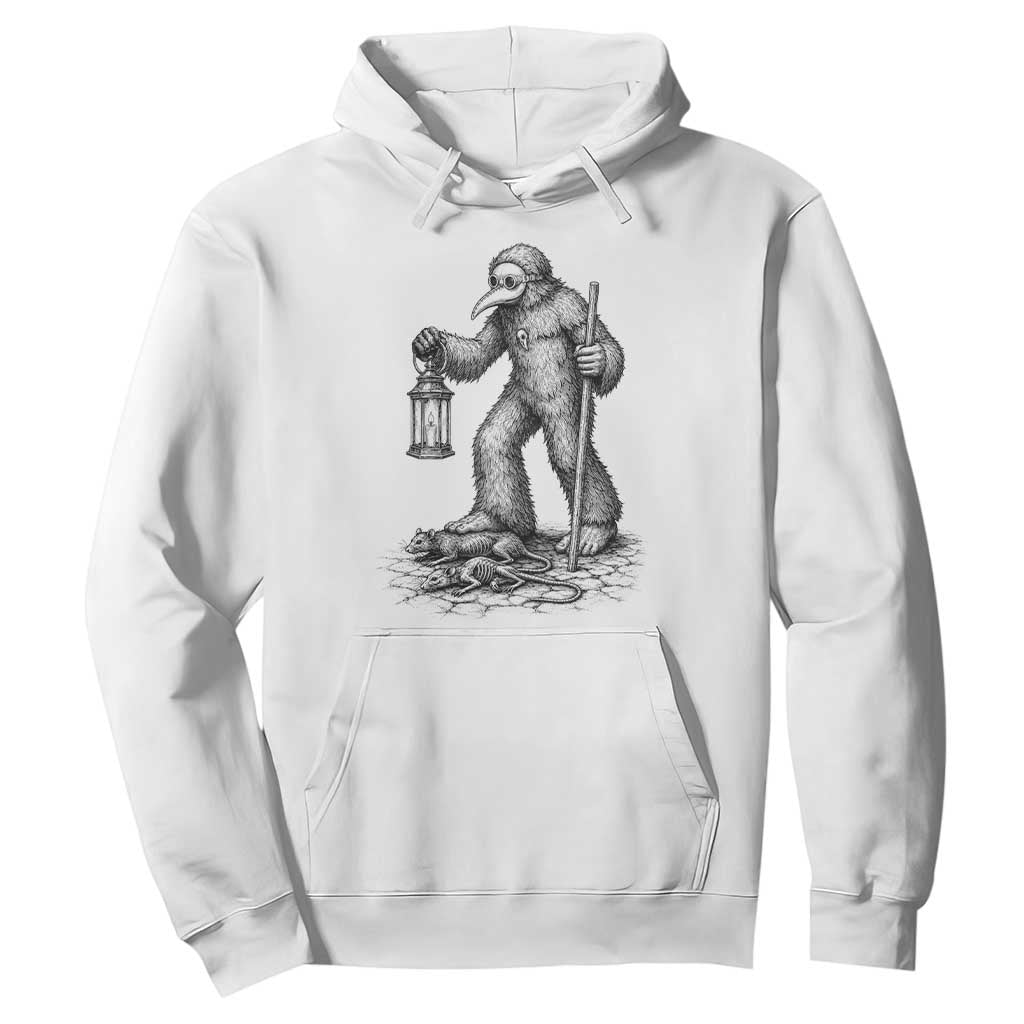 Gothic Plague Doctor Bigfoot Hoodie Horror Cryptid Spooky Folklore
