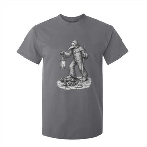 Gothic Plague Doctor Bigfoot T Shirt For Kid Horror Cryptid Spooky Folklore