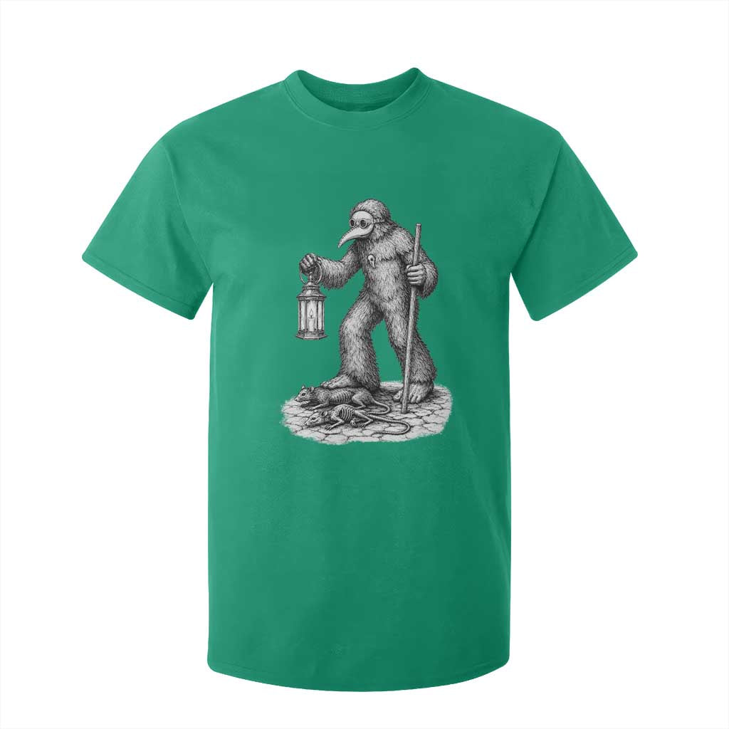Gothic Plague Doctor Bigfoot T Shirt For Kid Horror Cryptid Spooky Folklore