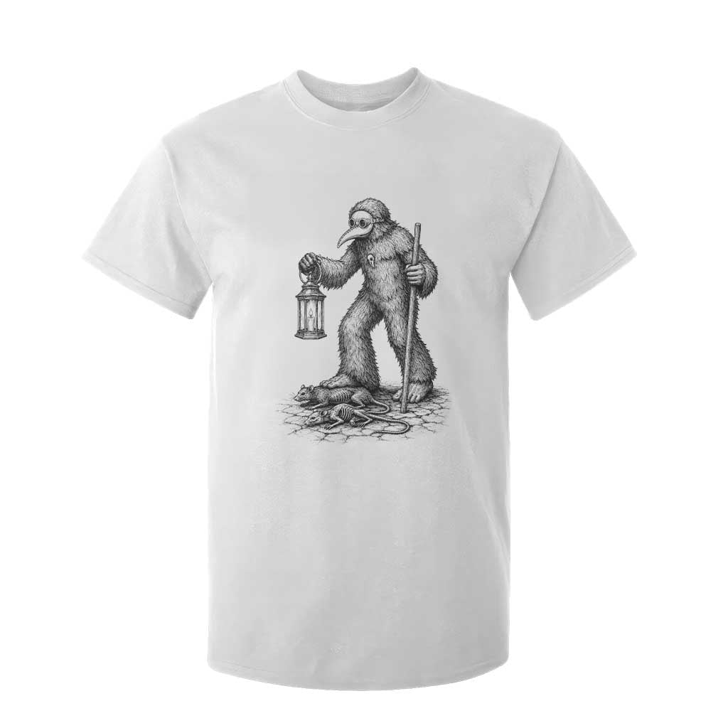 Gothic Plague Doctor Bigfoot T Shirt For Kid Horror Cryptid Spooky Folklore
