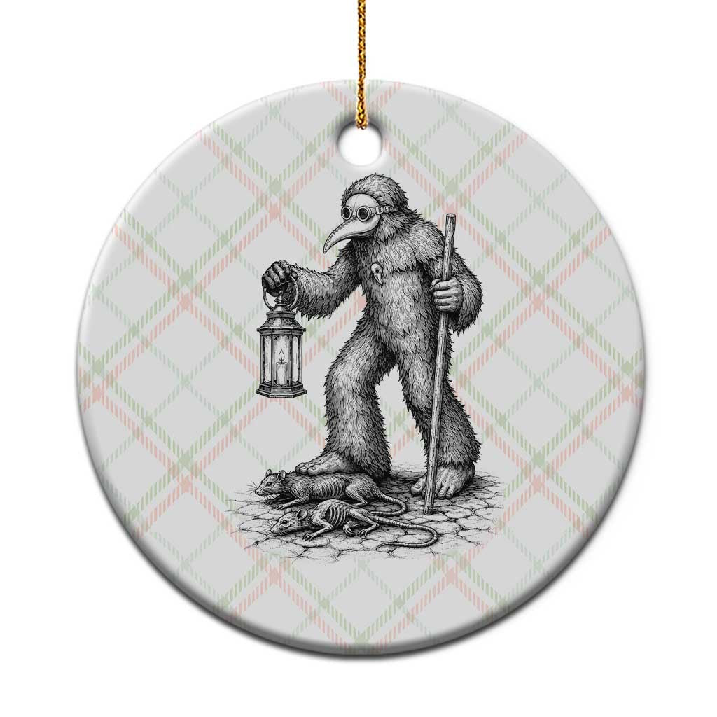 Gothic Plague Doctor Bigfoot Ceramic Ornament Horror Cryptid Spooky Folklore
