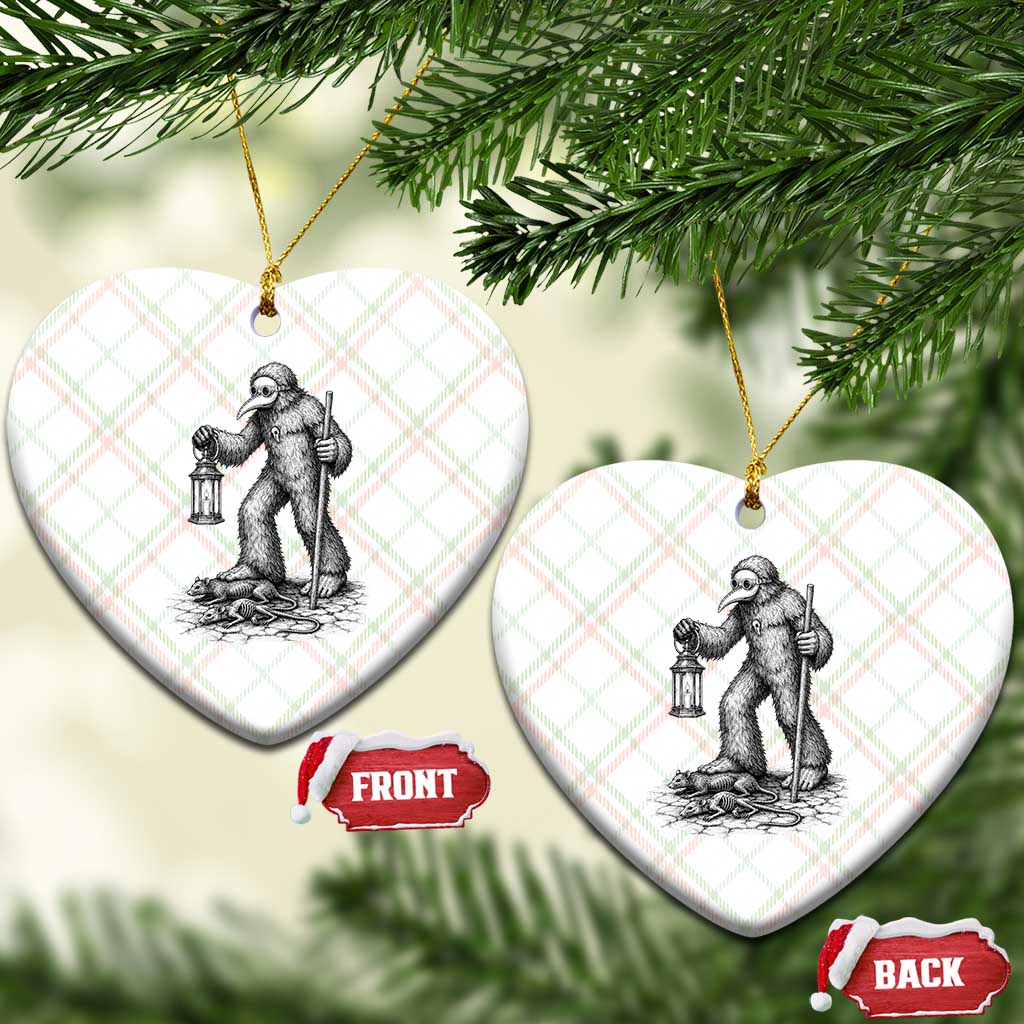 Gothic Plague Doctor Bigfoot Ceramic Ornament Horror Cryptid Spooky Folklore